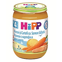 Био Пюре Hipp Сьомга с Ранни Моркови и Картофи