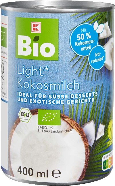 K-Bio Kокосово мляко
намалени мазнини