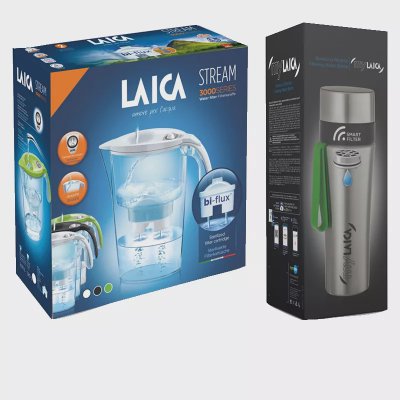 LAICA Филтрираща кана Stream 2,3 л
+ Спортна бутилка 550 мл
