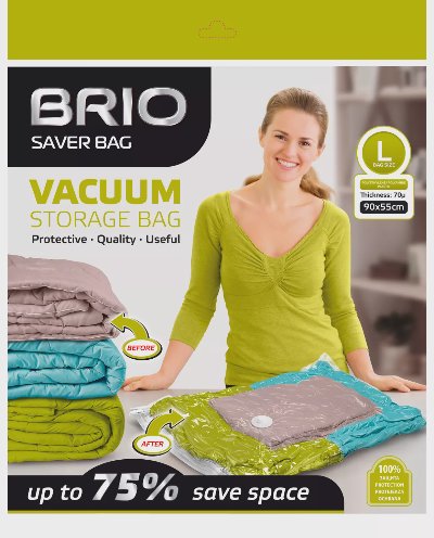 Brio Торба за вакуумиране с цип
90 х 55 см