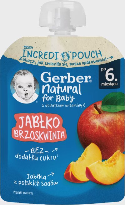 Gerber Пауч ябълка и праскова
6+ мес.