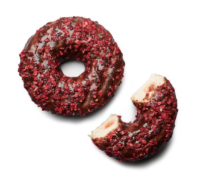 Донът с малинов пълнеж и шоколадова глазура