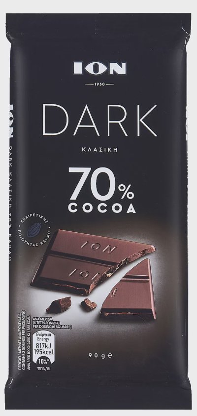 ION DARK Натурален шоколад 70% какао
90 г