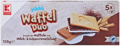 K-CLASSIC Вафлен десерт
с млечен и какаов пълнеж