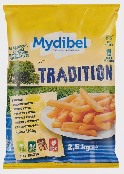 Mydibel Бланширани картофи
замразени